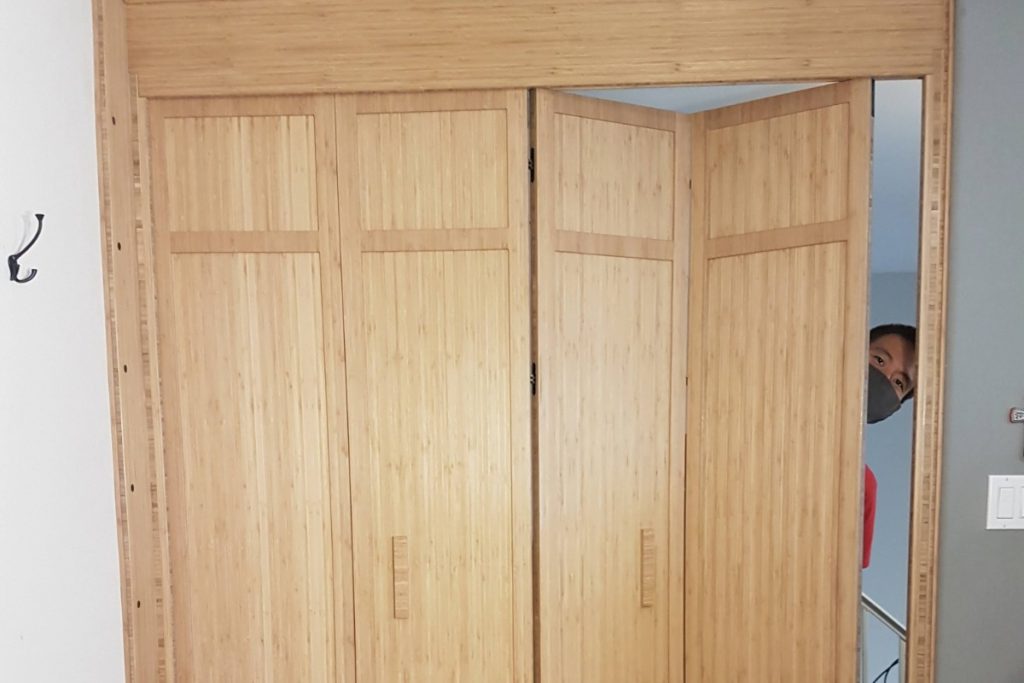 me behind closed plyboo doors